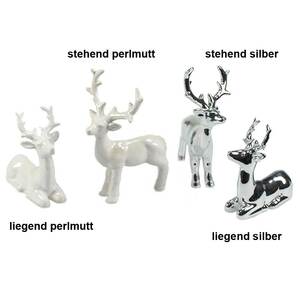 1 Hirsch stehend ca 16x12cm  o. liegend 11x11cm Porzellan Elch Hirschfigur Reh