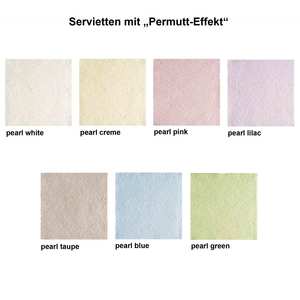 15 Servietten Elegance Pearl Effekt geprgt 33x33cm hochwertig perlmutt schimmernd