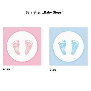 20 Tissue 3-lagig Servietten Baby Taufe blau rosa Schühchen Schuhe Babyschuhe 