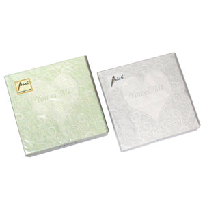 20 Servietten You & Me 3-lagig 33x33cm Tissue Du und Ich Liebe Candle Light Dinner