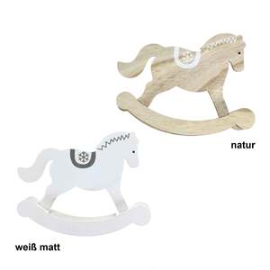 Schaukelpferd Holz ca19x15cm natur o. wei� Pferd Holzpferd Weihnachten Deko