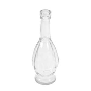 Minivase Flasche ca 16,5x6cm schlanke Bauchvase Oliven Mini Vase f. Etikett