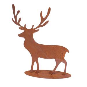 Hirsch Edelrost ca41x35cm Metall Figur Rost Geweih Elch Reh Winter Tier Deko
