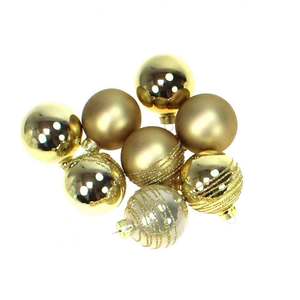 8 Christbaumkugeln Ringel Glas 57mm glanz matt Weihnachtskugel Kugeln Baumschmuck