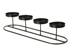 Kerzenhalter Metall schwarz fr 4 Stumpenkerzen L32,5xB9,5xH7cm Kerzenstnder Kerzenteller