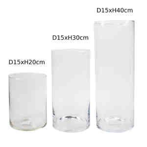 Zylinder Vase D15cm Dekoglas Glas rund zylindrisch Dekoglas Windlicht
