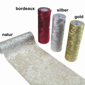 3m Dekostoff Samt B20cm Tischl�ufer Tischband Deko Stoffband Bastelstoff Stoff
