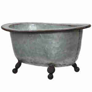 Deko Badewanne Metall 28x16,5cm Pflanzschale Mini Wanne Pflanztopf Pflanzwanne 