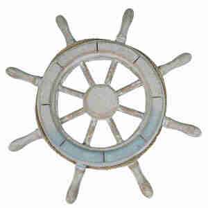 Deko Steuerrad Schiff Holz 35cm Schiffsrad mit Schiffstau Maritim Wanddeko