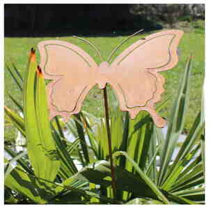 Schmetterling Gartenstecker L88cm Blumenstecker Gartendeko Edelrost oder wei