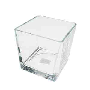 Vierkantvase 12x12cm klar Glaswrfel Glasgef Vierkantgef Glasvase Windlicht
