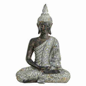 Buddha aus Polyresin B23 x T13 x H33 cm Statue Figur