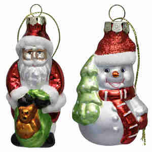 Christbaumschmuck Glas Figur 9cm Christbaumkugel Motiv Weihnachtskugel