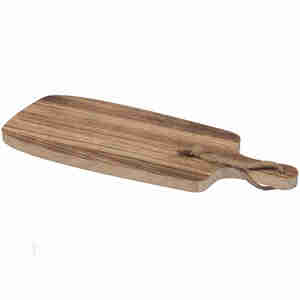 Schneidebrett 45x17x1,8cm mit Griff geflammt Paulownia Holz Brett Servierbrett