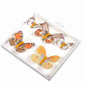 5 Schmetterlinge Set 5 + 8cm mit Metall Clip Foam Butterfly Frhling