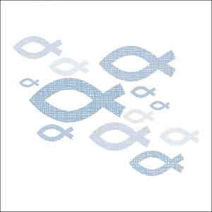 20 Servietten Fische Heilige Kommunion Geburt Taufe Konfirmation 3lag. 33x33cm