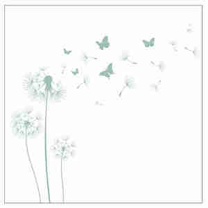 20 Servietten blowing away Pusteblume Schmetterlinge 3lagig 33x33cm Tissue Feier