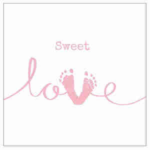 20 Servietten sweet love Babyf��e Baby Schrift 3-lagig 33x33cm Junge M�dchen Geburt Taufe