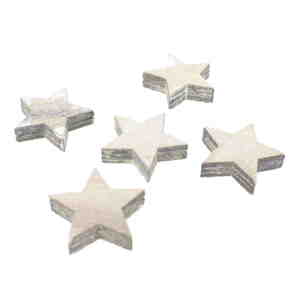 72 Holz Sterne 3cm shabby natur wei� Winter Advent Streuteile Deko Holzstern