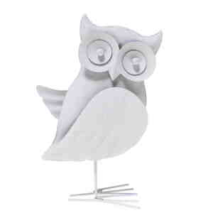 Eule Metall Figur wei� shabby 21x9,5x6,5cm Deko Herbst Winter Vogel