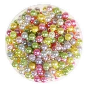 240 Kunstperlen 10mm Perlenmix Acryl Perle Dekoperle Bastelperle Loch Kunststoff