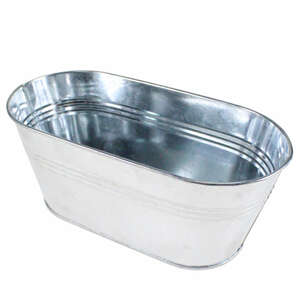 Jardiniere 28,3cm Zink silber Deko Schale Blech �bertopf Pflanztopf Pflanzschale