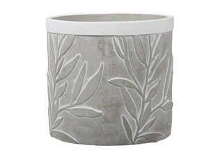 Blumentopf Zement Beton Grser grau wei Pflanztopf 18xH16,3cm bertopf rund