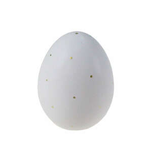 Ei Keramik wei� gold 9,3x6,8x6,8cm Osterei Ostern Fr�hling Figur Deko stehend