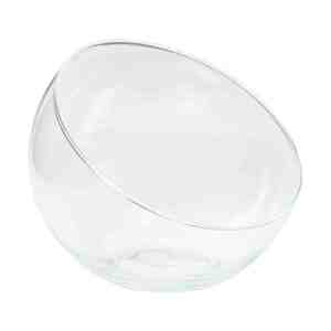 B-Ware Glasschale rund schrger Rand 15,5cm H13cm klar Kugel Glas Vase Windlicht