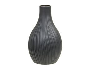 Kleine Vase Kunststoff Rillen H 16cm  9,5cm Blumenvase
