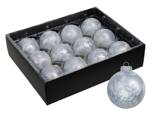 12 Weihnachtskugeln Glas 57mm ice Christbaumkugel Baumschmuck Weihnachten