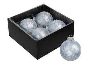 4 Weihnachtskugeln Glas 80mm ice Christbaumkugel Baumschmuck Weihnachten