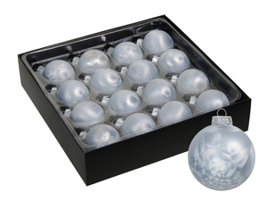 16 Weihnachtskugeln Glas 40mm ice Christbaumkugel Baumschmuck Weihnachten