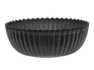 Pflanzgef�� 20x7,5cm rund rec. Kunststoff anthrazit gewischt Pflanzschale Blumentopf Deko