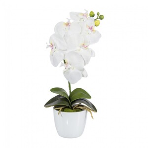Orchidee Phalaenopsis Kunstpflanze 40 cm in wei