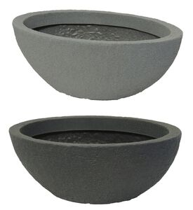 Pflanzschale Stone oval aus Kunststoff Steinoptik  