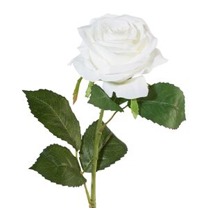 Knstliche Rose Kunstrose Kunstpflanze 53 cm Farbe: wei Blte: 9 cm