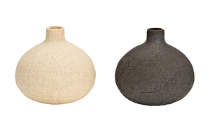 Vase aus Keramik in beige oder schwarz fr Trockenblumen (B/H/T) 13x12x13cm