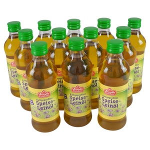 Kaltgepresstes Leinöl von Kunella Feinkost - 12er Pack (12 Flaschen à 250 ml)