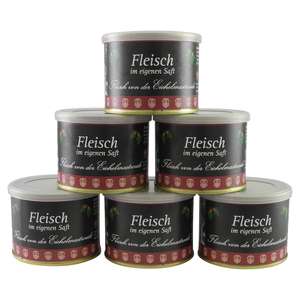 Fleisch im eigenen Saft vom Eichelmastschwein 6er Pack (6 Dosen � 200 g)