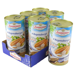 Regensburger von Zimmermann - 6er Pack (W�rstchen / 6 Dosen � 4 St�ck / 250 g)