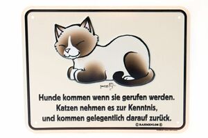 Rahmenlos Blechschild: Hunde kommen wenn sie gerufen werden