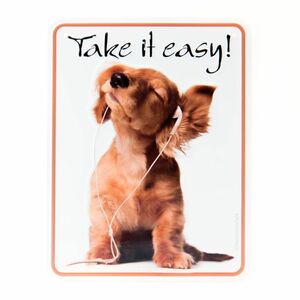 Rahmenlos Blechschild: Take it easy!