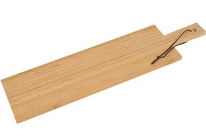 Bambus Schneidebrett mit Griff 61x16 cm Holzbrett Speisebrett Holz Servierbrett