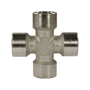 Kreuzstck 1/4 IG, max. 150bar, Messing vernickelt