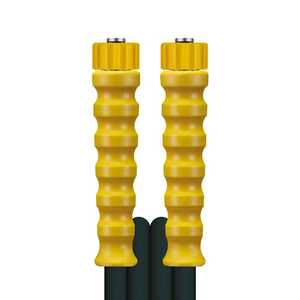 Hochdruckschlauch 1SN Schwarz, DN 10, max. 210 bar, gewickelte Decke, gelber Knickschutz