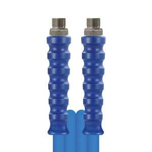 Lebensmittelschlauch PUReClean365+ Blau, max. 40 bar, glatte Decke, komplett Edelstahl