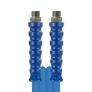 Hochdruckschlauch Foodjet Blau, DN 12, max. 80 bar, gewickelt, komplett Edelstahl