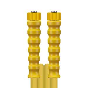 Hochdruckschlauch 2SC Gelb, DN 8, max. 400 bar, gewickelte Decke, Nippel und Fassung Edelstahl