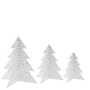 BC Weihnachtsbaum Set Dots 3tlg. Papier wei